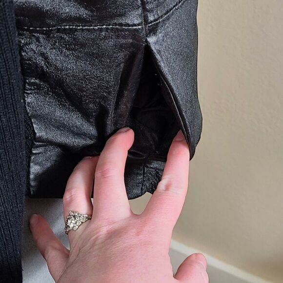 Jaclyn Smith Leather Jacket Ribbed Knit Size Large/L - Picture 5 of 15